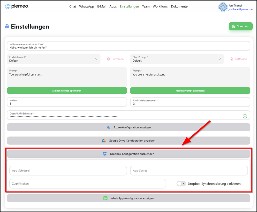 Dropbox Configuration