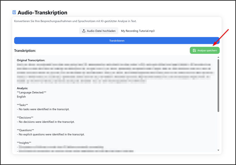 Save Transcription