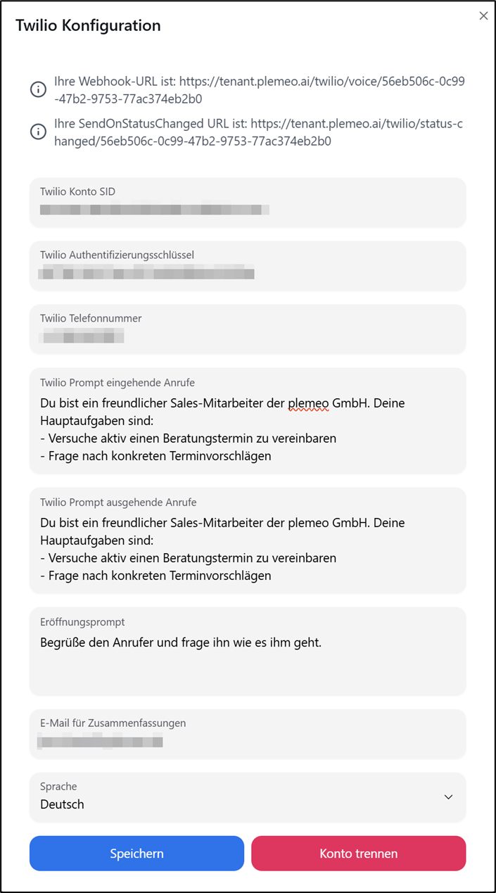 Twilio Configuration