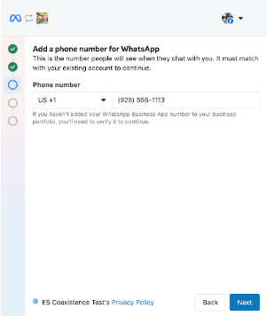 Meta Coexistence — Add a phone number