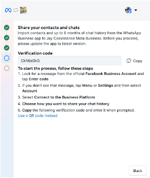 Meta Coexistence — Share contacts and chats