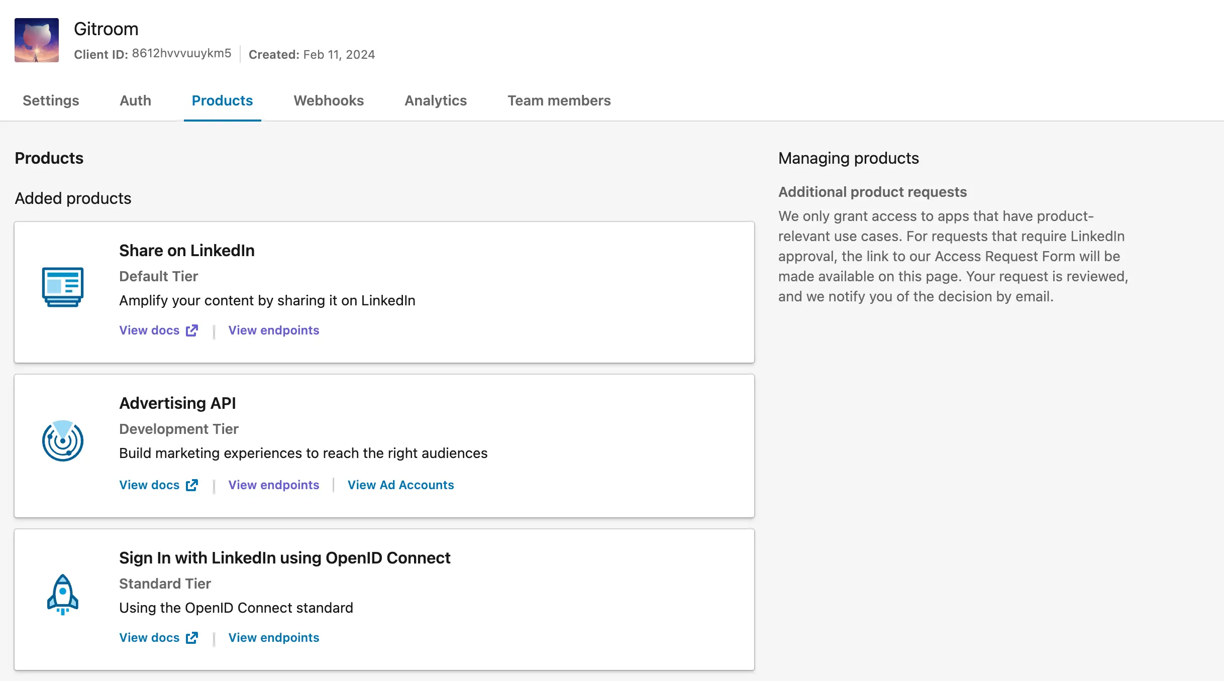 LinkedIn App Products